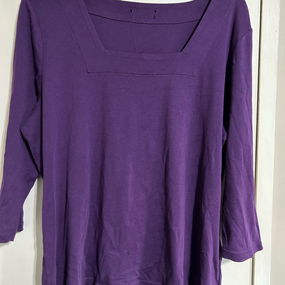 Women's Purple Square Neck Top